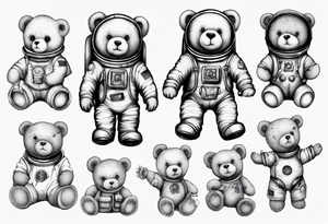 Teddy bear astronaut lily’s tattoo idea