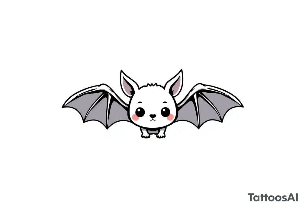 cute bat tattoo idea