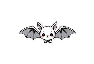 cute bat tattoo idea