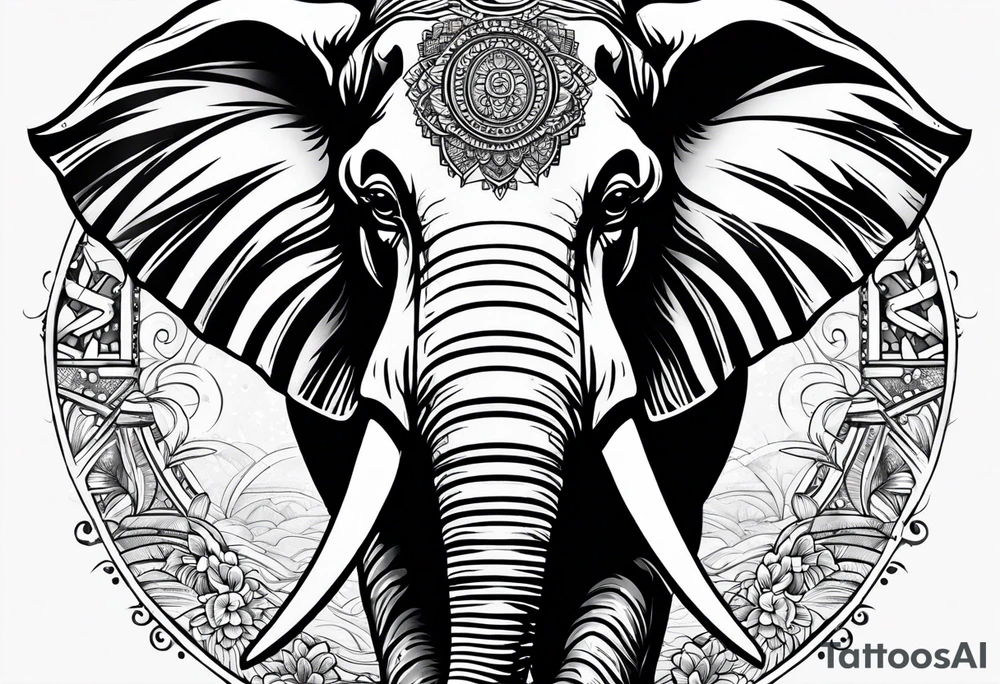 African elephant tattoo idea