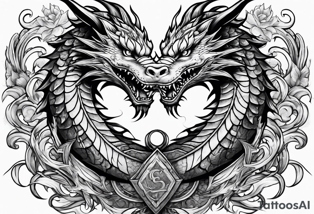 roaring dragons tattoo idea