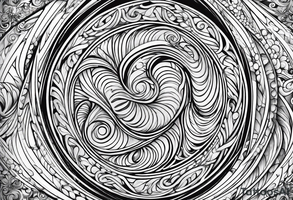 Swirls and whirls half sleeve, covers fingers tattoo idea