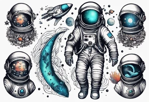 astronaut in the ocean tattoo idea