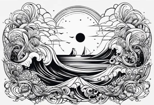 sea water tattoo idea