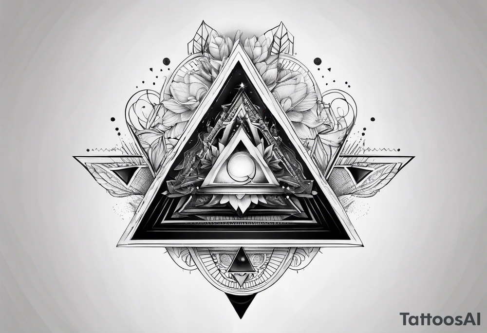 triangle illusion tattoo idea
