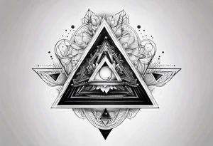 triangle illusion tattoo idea