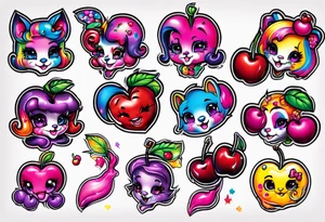Lisa frank cherry character tattoo idea