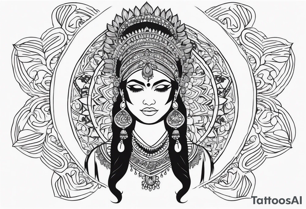 indian woman tattoo idea