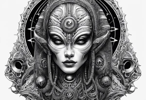 Alien, moon phases, 666 tattoo idea