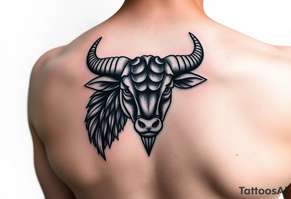 Feminine colorful taurus tattoo tattoo idea