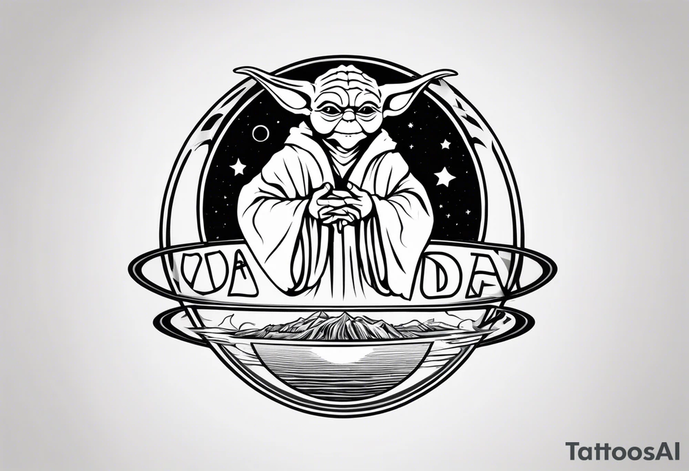 The name yoda with o being a planet tattoo idea