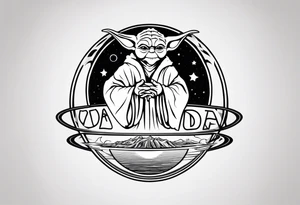 The name yoda with o being a planet tattoo idea