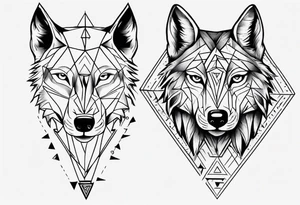 wolf head with triangle on forehead tattoo idea