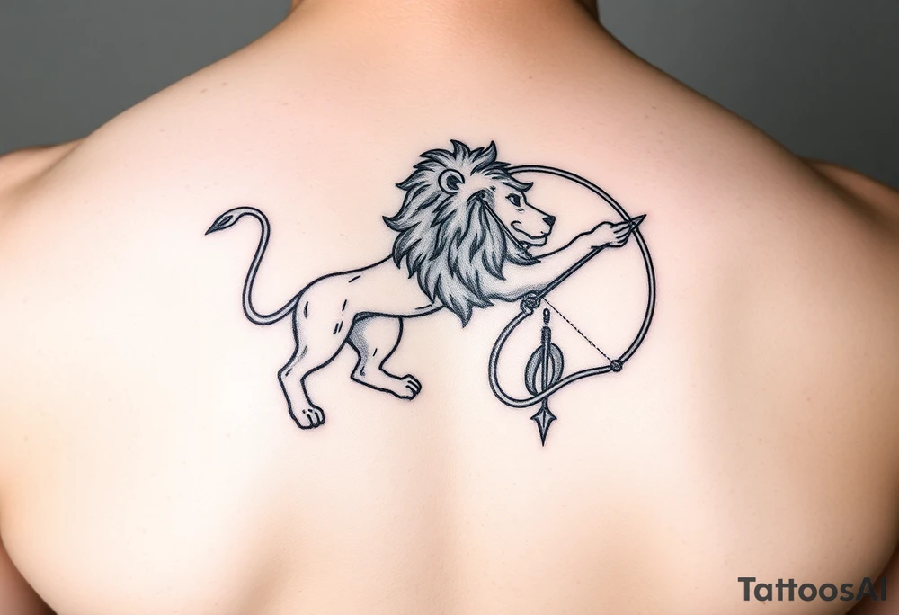 Leo zodiac sign and Sagittarius together tattoo idea