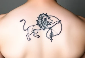 Leo zodiac sign and Sagittarius together tattoo idea
