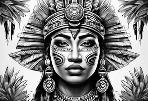 Aztec portrait tattoo idea