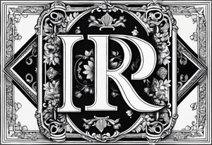 a square with the letter R and number 14 in it tattoo idea