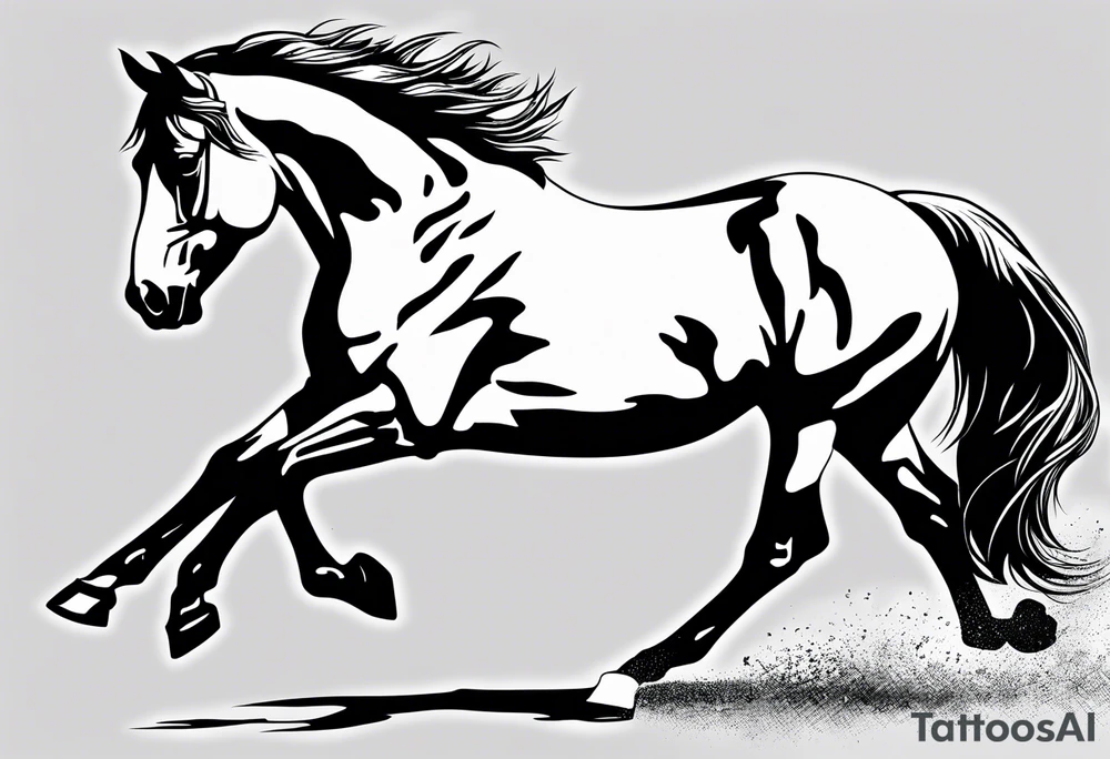 Horse portrait no shading tattoo idea