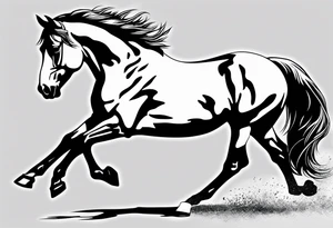 Horse portrait no shading tattoo idea