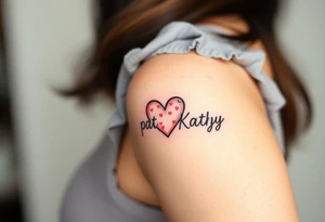 Names pat and Kathy made into a heart tattoo idea