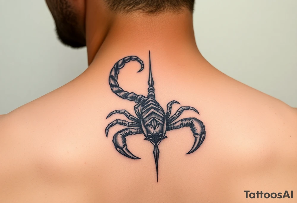 A mysterious scorpion neck tattoo tattoo idea