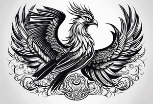 Phoenix with ink, horizontal on forearm tattoo idea