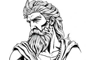 GREEK GOD LOOKING OVER HIS EMPIRE tattoo idea