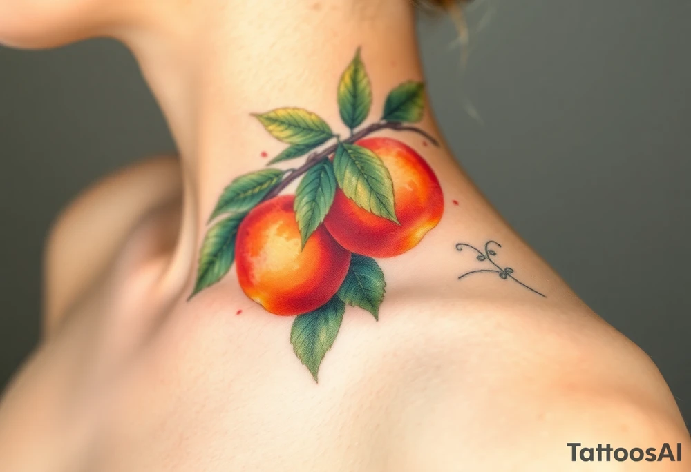 Peaches on tree tattoo idea