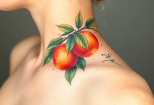 Peaches on tree tattoo idea