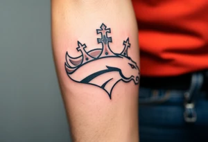 Rest in peace Denver broncos king crown tattoo idea