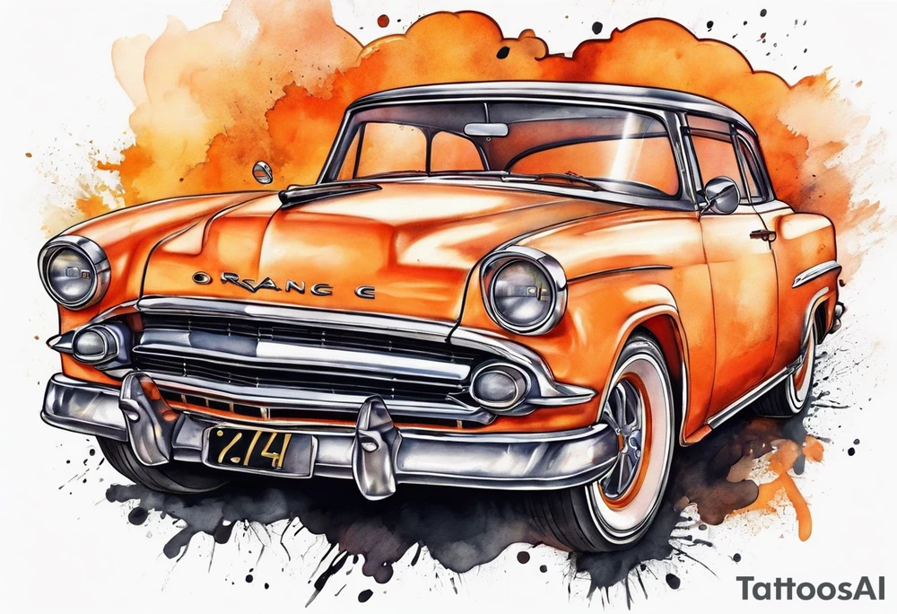 Orange car tattoo idea