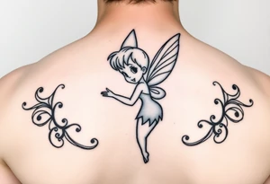 Tinkerbell all black tattoo idea