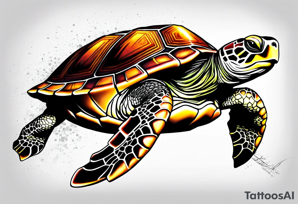 Turtle with the name Taylor in it tattoo idea