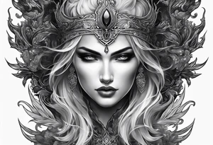 Hades underworld side profile tattoo idea