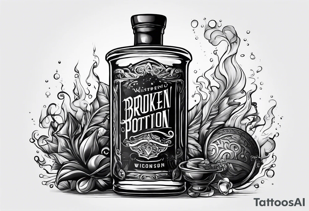 Broken potion bottle, wisconsin tattoo idea