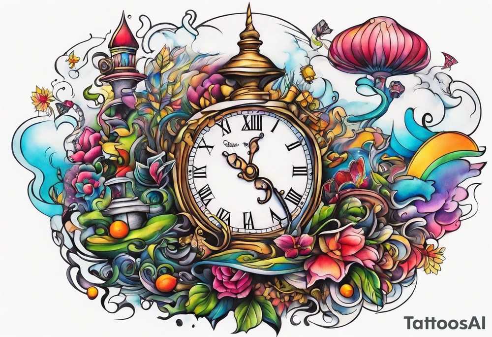 Wonderland time tattoo idea
