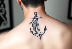 mermaid and anchor tattoo simple tattoo idea