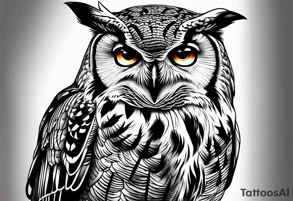 wise owl tattoo idea