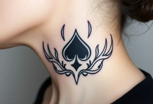 Q of spades surrounded by flames tattoo idea