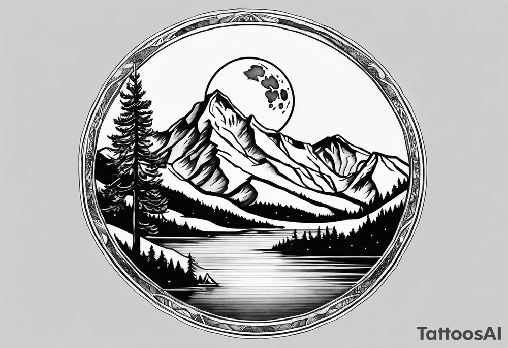 Tenmile, mountain, snow capped, snowboarding, Colorado, moon, lake tattoo idea