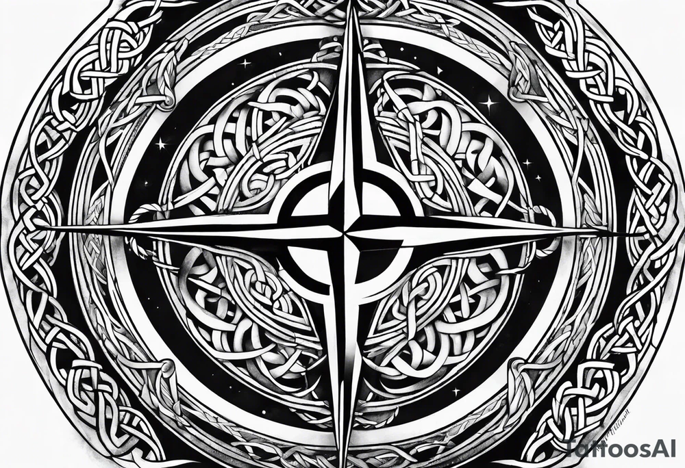Celtic, forearm, half sleeve, anchor, compass tattoo idea