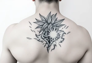 legendary dragonball z scene with energy aura and power effects tattoo idea