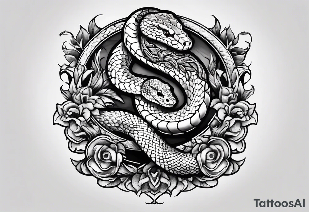 Snake on a sword tattoo idea
