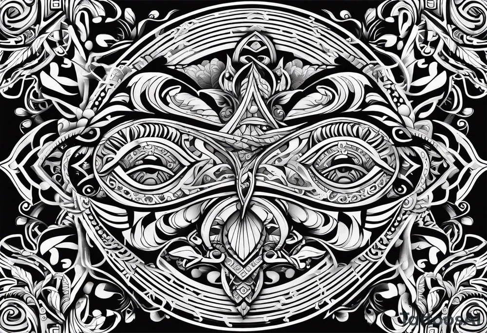 Te Moko style with Croatian and Northern Irish designs tattoo idea