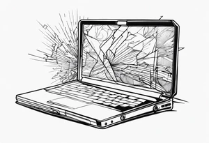 Broken laptop tattoo idea