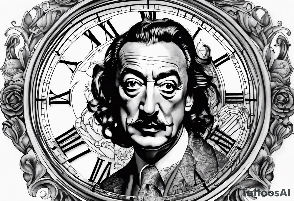 salvador dali clock tattoo idea
