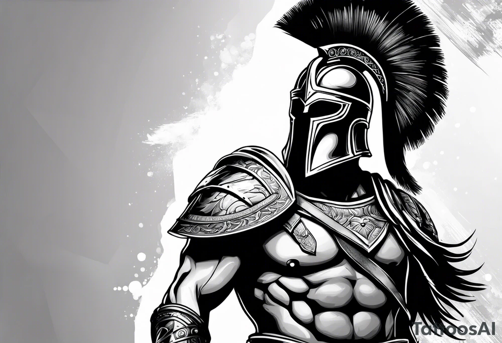 Spartan warrior with shield tattoo idea