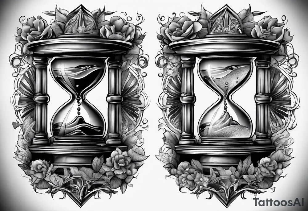 Sagittal brain inside hourglass tattoo idea