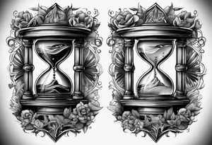 Sagittal brain inside hourglass tattoo idea