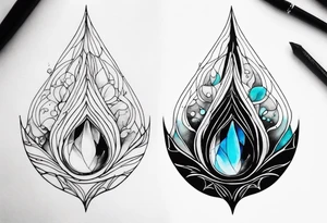 gemstone water droplet tattoo idea